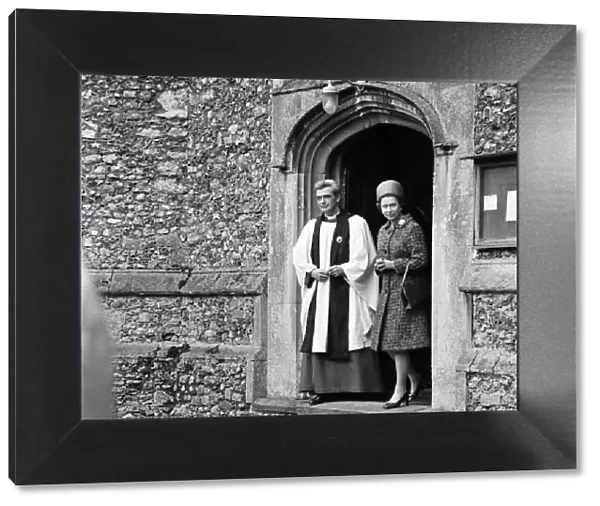 Members of the Royal Family at Hillington Church, Kings Lynn. Queen Elizabeth II