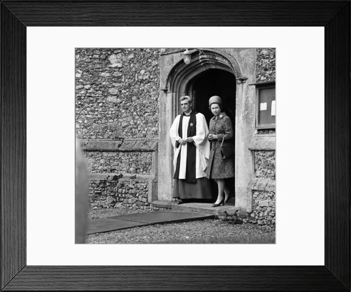 Framed Print : Members of the Royal Family at Hillington Church, Kings Lynn. Queen Elizabeth II Framed Print : Members of the Royal Family at Hillington Church, Kings Lynn. Queen Elizabeth II