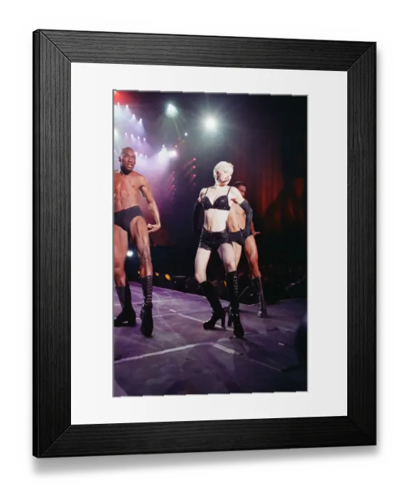 Framed Print : Madonna in concert. The Girlie Show World Tour, Wembley Stadium. 25th September 1993