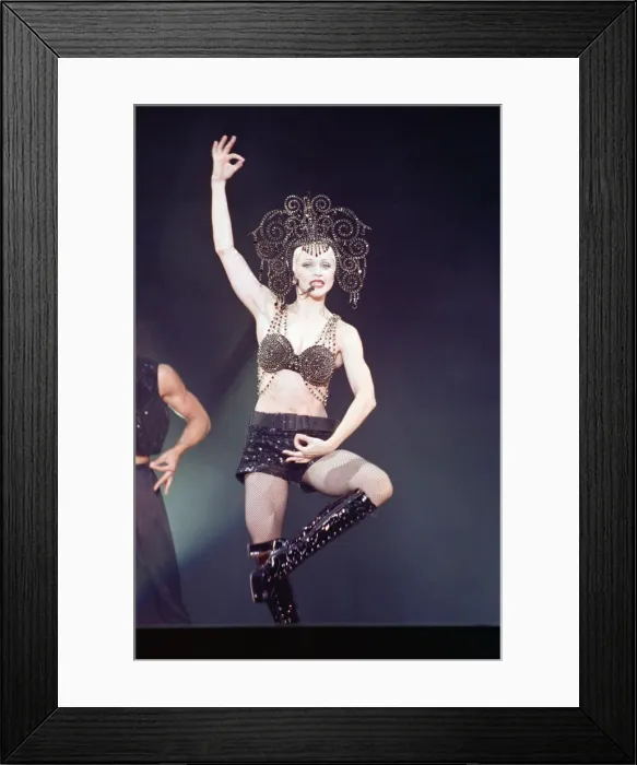 Framed Print : Madonna in concert. The Girlie Show World Tour, Wembley Stadium. 25th September 1993 Framed Print : Madonna in concert. The Girlie Show World Tour, Wembley Stadium. 25th September 1993