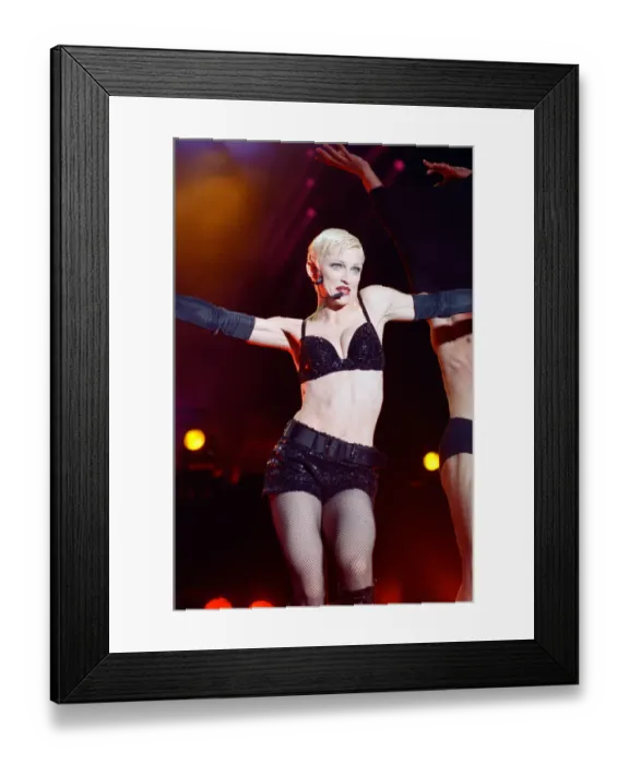 Framed Print : Madonna in concert. The Girlie Show World Tour, Wembley Stadium. 25th September 1993