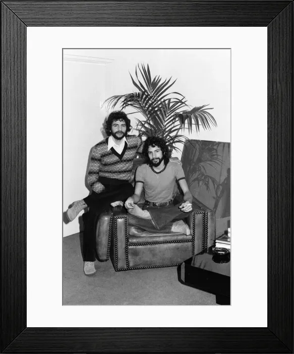 Framed Print : Cat Stevens with his brother Dave. 1st April 1974 Framed Print : Cat Stevens with his brother Dave. 1st April 1974