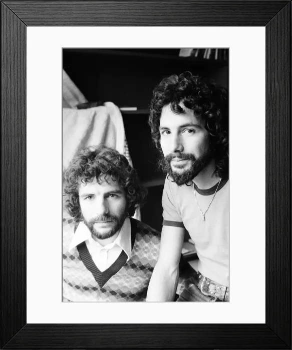 Framed Print : Cat Stevens with his brother Dave. 1st April 1974 Framed Print : Cat Stevens with his brother Dave. 1st April 1974