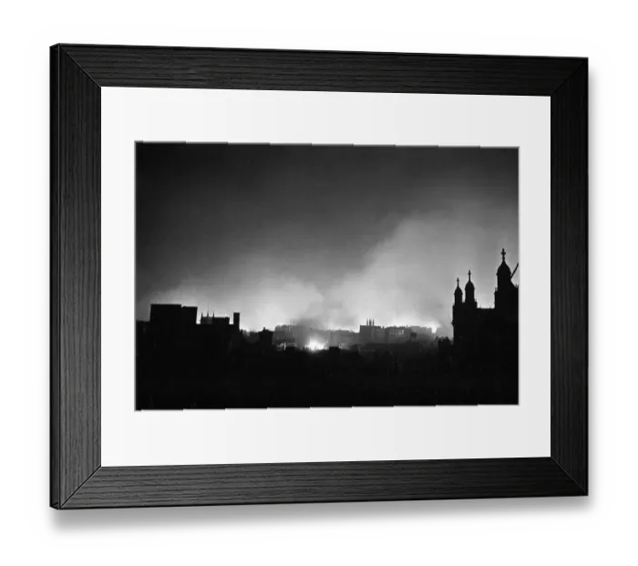 Framed Print : Fires caused by the dropping of thousands of incendiary bombs by the Luftwaffe Framed Print : Fires caused by the dropping of thousands of incendiary bombs by the Luftwaffe
