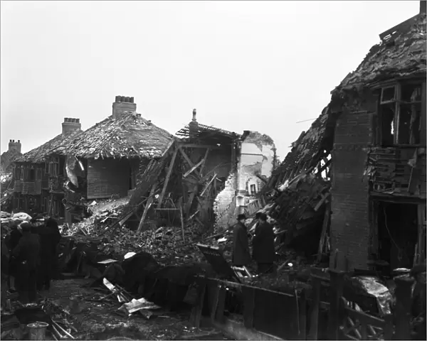 Bomb damage to Keyes Garden on the Matthew Bank Estate, Jesmond, Newcastle