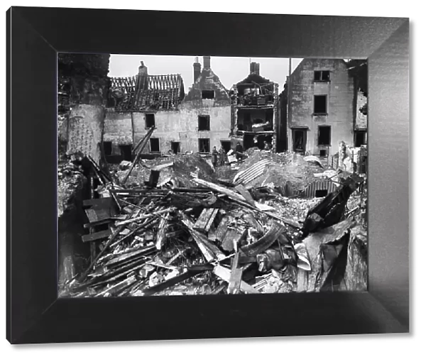 Bomb damage to Great Yarmouth following a tip an run raid by Luftwaffe fighter bomber