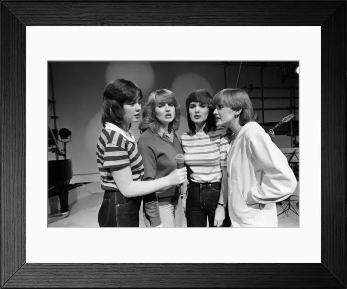 Framed Print : The Nolan sisters filming a TV appearance in Scotland. 8th November 1980 Framed Print : The Nolan sisters filming a TV appearance in Scotland. 8th November 1980