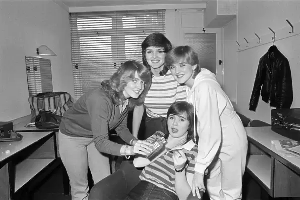 The Nolan sisters filming a TV appearance in Scotland. 8th November 1980