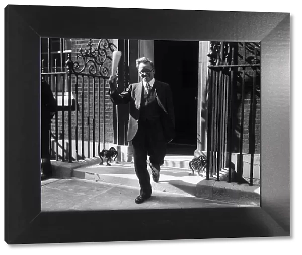 Mr Herbert Morrison Deputy Leader of the Labour Party seen here leaving 10 Downing Street