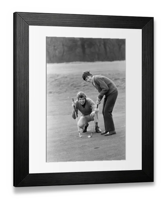 Framed Print : Tennis star, Winnie Wooldridge, 26, getting golf lessons from 29 year old Ken MacPherson Framed Print : Tennis star, Winnie Wooldridge, 26, getting golf lessons from 29 year old Ken MacPherson