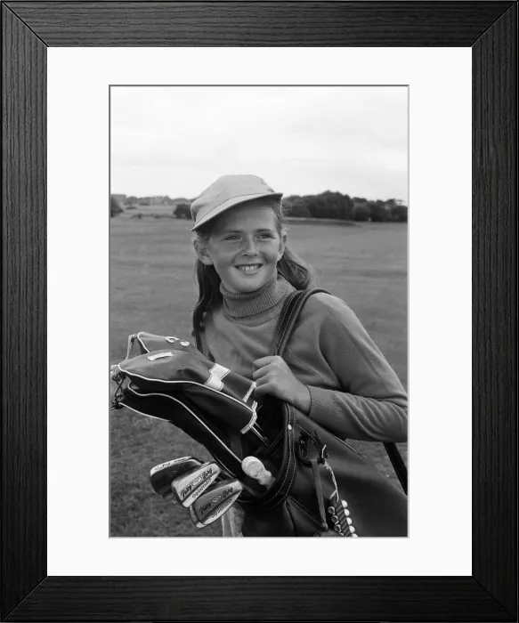 Framed Print : 13 year old Denise Hastings, the only girl in the Bootle Junior Golf Tournament Framed Print : 13 year old Denise Hastings, the only girl in the Bootle Junior Golf Tournament