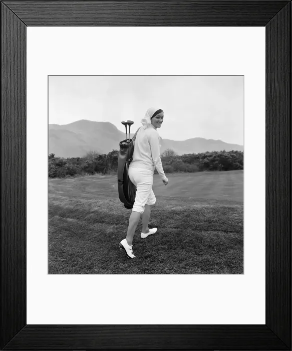 Framed Print : Marion Jones, 22, who took up golf a few weeks ago. She cut down a pair of slacks to Framed Print : Marion Jones, 22, who took up golf a few weeks ago. She cut down a pair of slacks to