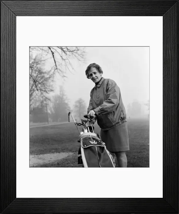 Framed Print : 72 year old female gold champion Violet Russ, at Whitewebbs Golf Course, Enfield Framed Print : 72 year old female gold champion Violet Russ, at Whitewebbs Golf Course, Enfield