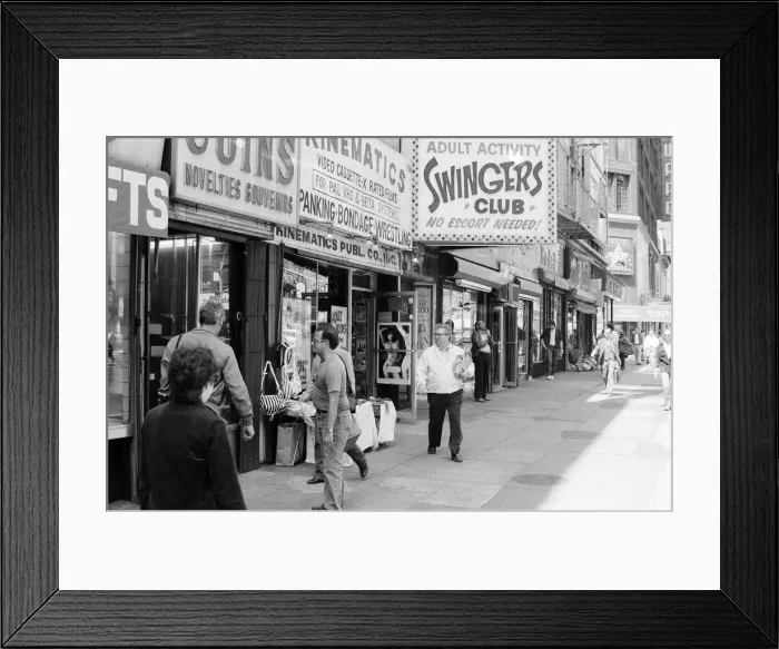 Framed Print : Clubs and movie houses in New York. September 1983 Framed Print : Clubs and movie houses in New York. September 1983