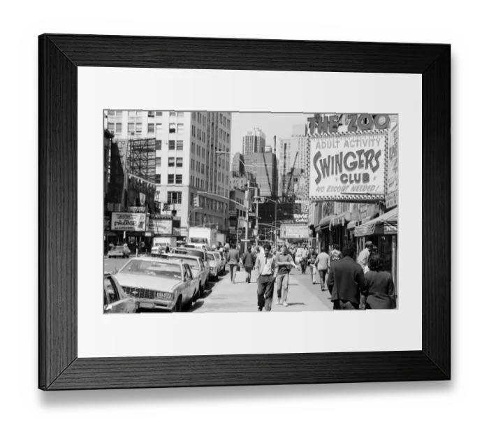 Framed Print : Clubs and movie houses in New York. September 1983 Framed Print : Clubs and movie houses in New York. September 1983