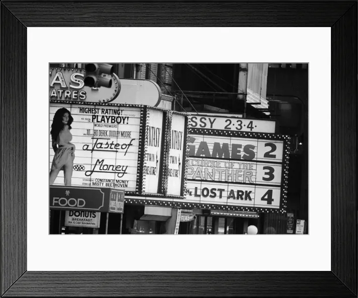 Framed Print : Movie houses in New York. September 1983 Framed Print : Movie houses in New York. September 1983
