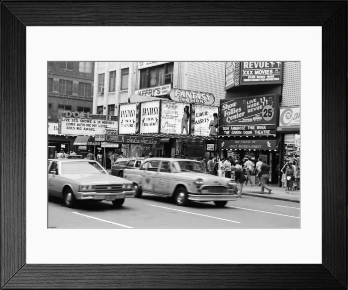 Framed Print : Clubs and movie houses in New York. September 1983 Framed Print : Clubs and movie houses in New York. September 1983