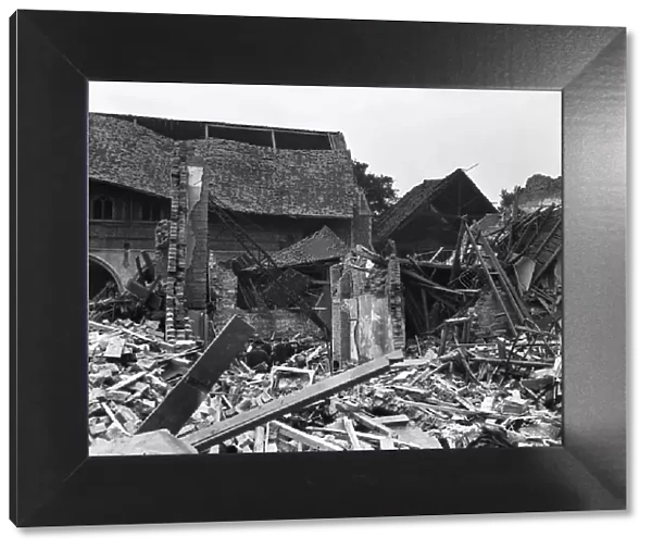 Devastation at Upton Park following a V2 missile explosion in which 16 people were killed