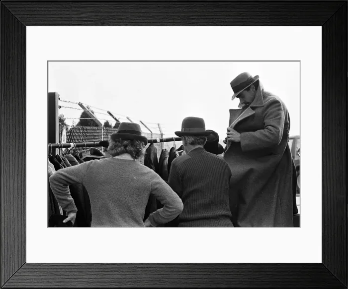 Framed Print : Actor on the set of Testimony'at Coventry Airport. 9th March 1987