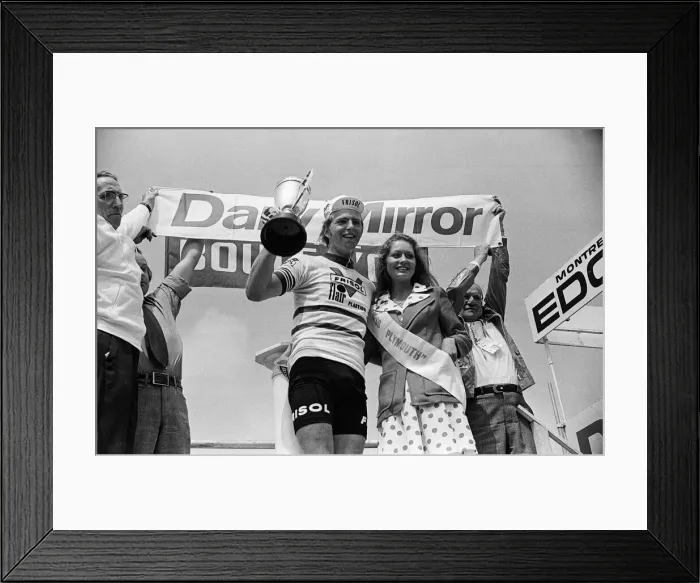 Framed Print : The Plymouth stage of the Tour De France. Winner of the second stage Henk Poppe of Framed Print : The Plymouth stage of the Tour De France. Winner of the second stage Henk Poppe of