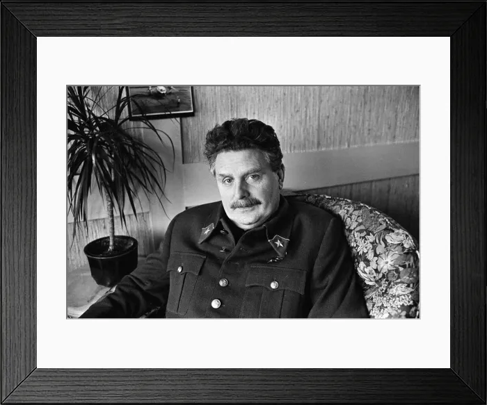 Framed Print : Terence Rigby at Coventry Airport on the set of Testimony'. 9th March 1987 Framed Print : Terence Rigby at Coventry Airport on the set of Testimony'. 9th March 1987