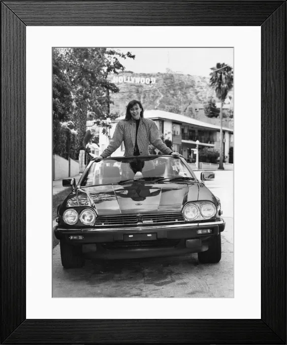 Framed Print : Jenny Agutter, actress, in her Jaguar XIS - 28 / 04 / 1988 Framed Print : Jenny Agutter, actress, in her Jaguar XIS - 28 / 04 / 1988