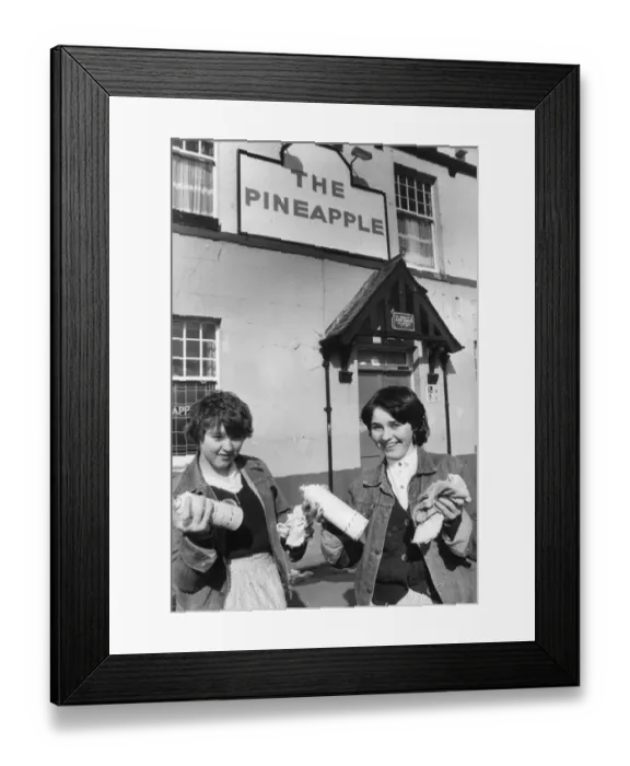 Framed Print : Angela Duffy and Michelle Whitley who helped with the graffiti clean up of the Pineapple