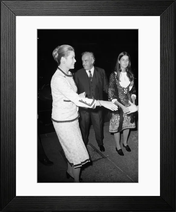 Framed Print : Prince Rainier and Princess Grace of Monaco arriving with their daughter Princess Framed Print : Prince Rainier and Princess Grace of Monaco arriving with their daughter Princess