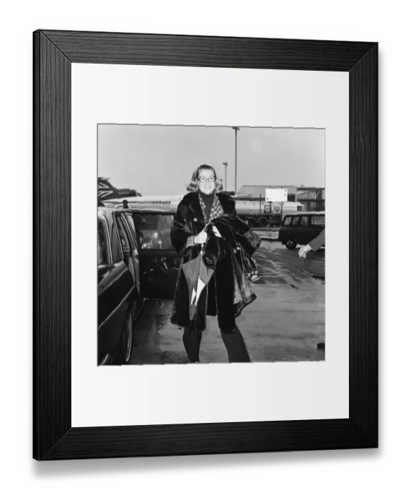 Framed Print : Princess Grace of Monaco leaving London Heathrow Airport for Nice. 19th February 1973