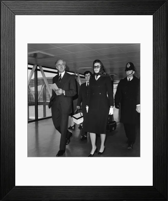 Framed Print : Princess Grace of Monaco leaving London Heathrow Airport for Nice