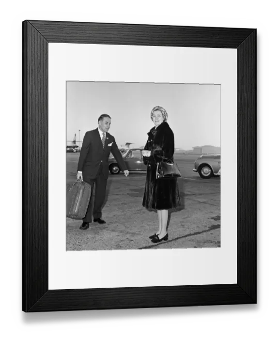 Framed Print : Princess Grace of Monaco at Heathrow Airport en route from America to Paris