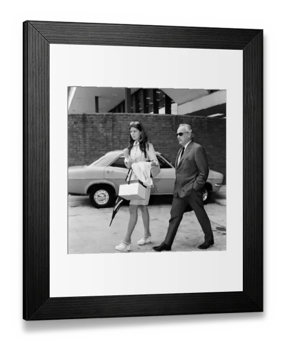 Framed Print : Prince Rainier and his daughter Princess Caroline leaving Heathrow Airport for Paris Framed Print : Prince Rainier and his daughter Princess Caroline leaving Heathrow Airport for Paris