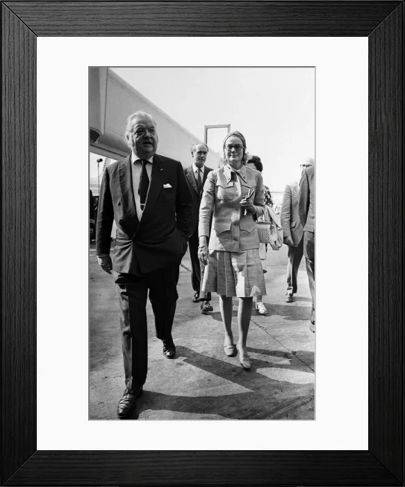 Framed Print : Princess Grace of Monaco, arriving at Dublin airport. Pictured with (left
