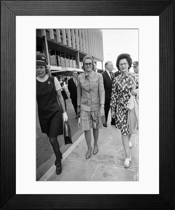 Framed Print : Princess Grace of Monaco, arriving at Dublin airport. 27th June 1973