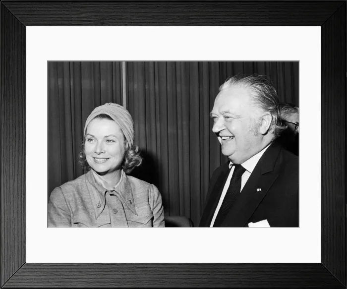 Framed Print : Princess Grace of Monaco, at Dublin airport, with Lord Killanin Framed Print : Princess Grace of Monaco, at Dublin airport, with Lord Killanin