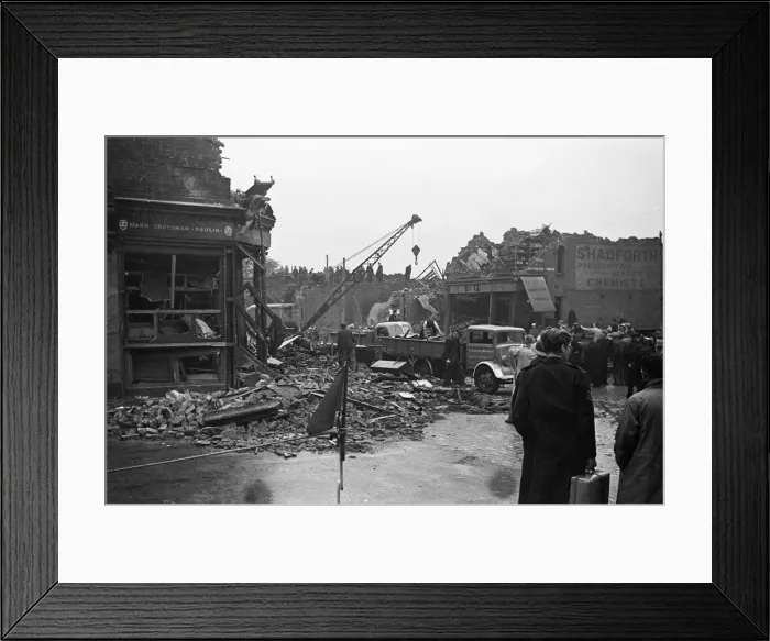 Framed Print : The clear up operation and the search for survivors and victims of the first V1 attack Framed Print : The clear up operation and the search for survivors and victims of the first V1 attack