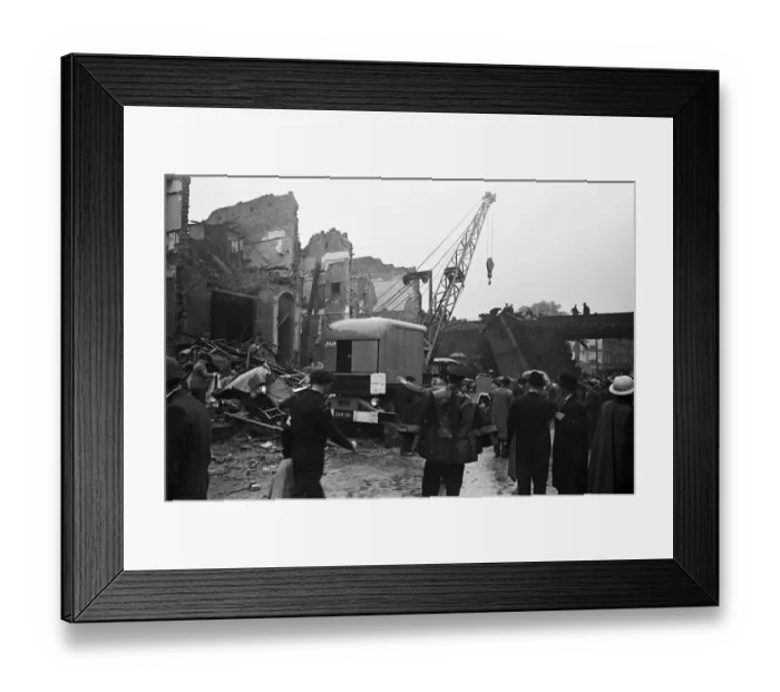 Framed Print : The clear up operation and the search for survivors and victims of the first V1 attack Framed Print : The clear up operation and the search for survivors and victims of the first V1 attack