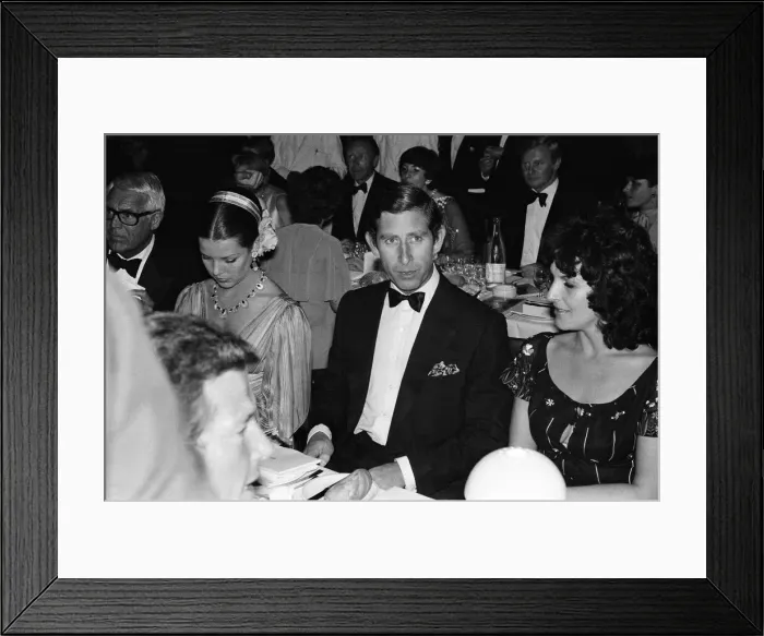 Framed Print : Princess Caroline and The Prince of Wales, Prince Charles attend a dinner at the Sporting Framed Print : Princess Caroline and The Prince of Wales, Prince Charles attend a dinner at the Sporting