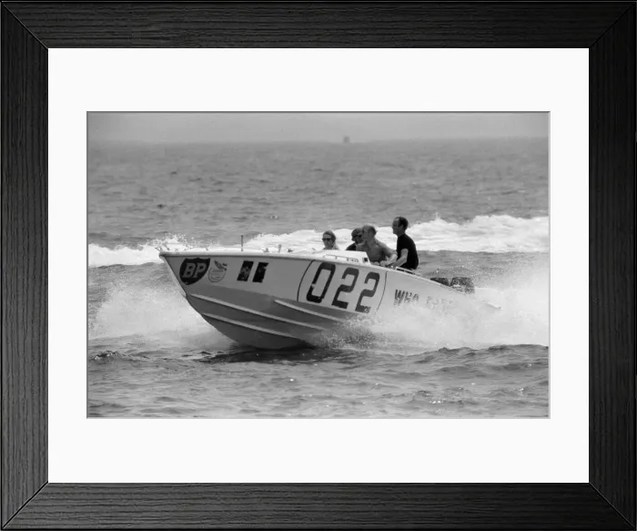 Framed Print : Princess Anne driving a speed boat called Who Dares around Monte Carlo Bay alongside Framed Print : Princess Anne driving a speed boat called Who Dares around Monte Carlo Bay alongside