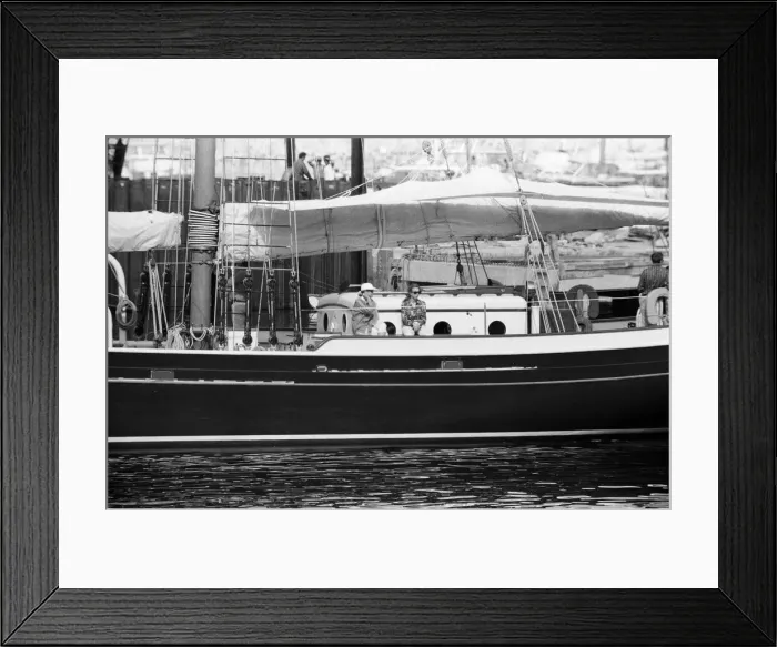 Framed Print : Princess Grace and Prince Rainier of Monaco host Princess Anne for lunch aboard their Framed Print : Princess Grace and Prince Rainier of Monaco host Princess Anne for lunch aboard their