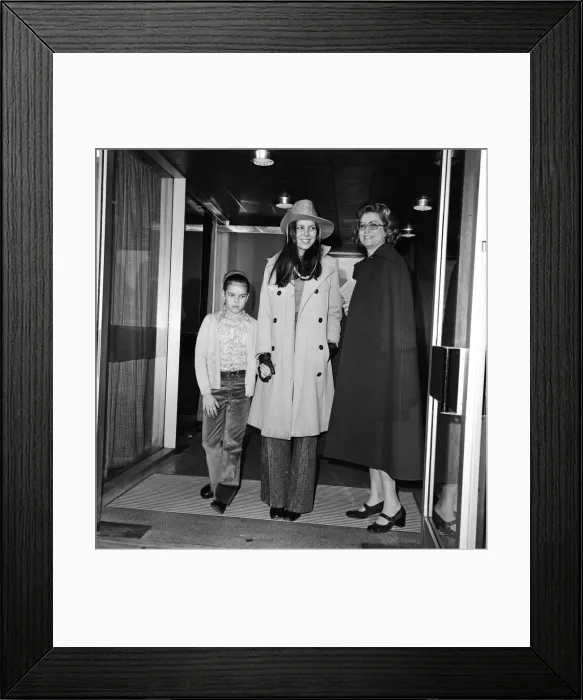 Framed Print : Princess Grace of Monaco and her two young daughters Stephanie (left Framed Print : Princess Grace of Monaco and her two young daughters Stephanie (left