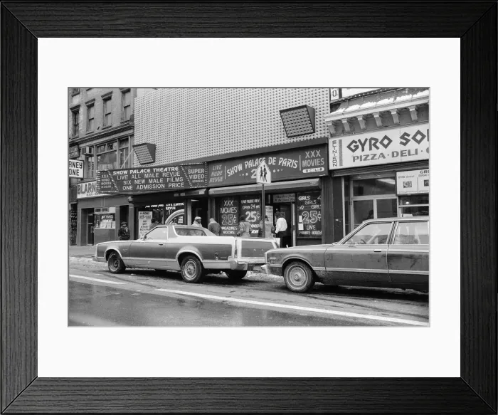 Framed Print : Adult video stores in New York. 13th February 1981 Framed Print : Adult video stores in New York. 13th February 1981