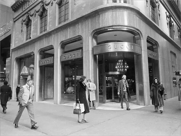 Street scene in New York, Gucci store. 13th February 1981