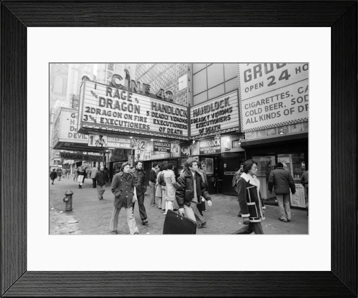 Framed Print : Cinemas in New York. 13th February 1981 Framed Print : Cinemas in New York. 13th February 1981