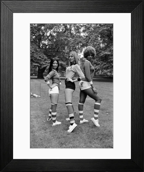 Framed Print : Practice ahead of the rugby match between actresses and models sponsored by The Put Framed Print : Practice ahead of the rugby match between actresses and models sponsored by The Put