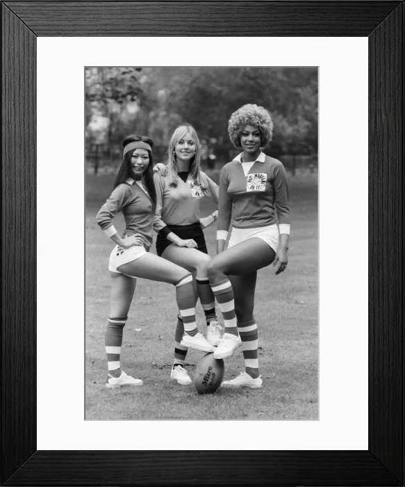 Framed Print : Practice ahead of the rugby match between actresses and models sponsored by The Put Framed Print : Practice ahead of the rugby match between actresses and models sponsored by The Put