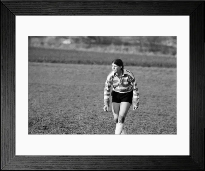 Framed Print : Jean McCollister, 22, from Seattle USA, playing rugby for Dorking Surrey against