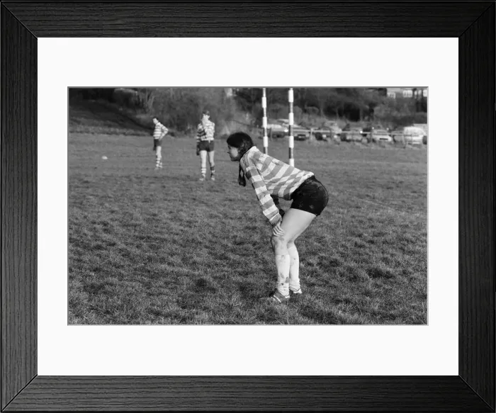 Framed Print : Jean McCollister, 22, from Seattle USA, playing rugby for Dorking Surrey against Framed Print : Jean McCollister, 22, from Seattle USA, playing rugby for Dorking Surrey against