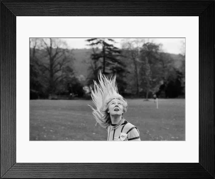 Framed Print : The England womens football team who are to play Holland training at Bisham Abbey