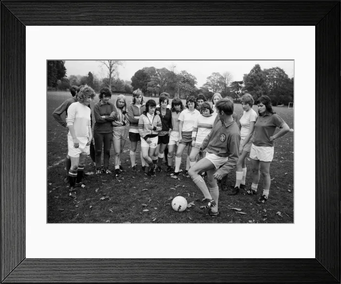 Framed Print : The England womens football team who are to play Holland training at Bisham Abbey Framed Print : The England womens football team who are to play Holland training at Bisham Abbey